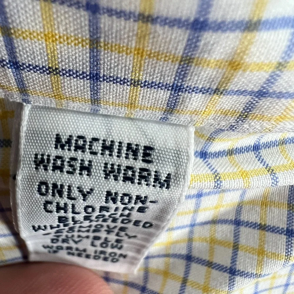 Polo Ralph Lauren Shirt Mens 17 White Check Long Sleeve Button Up Regent Fit